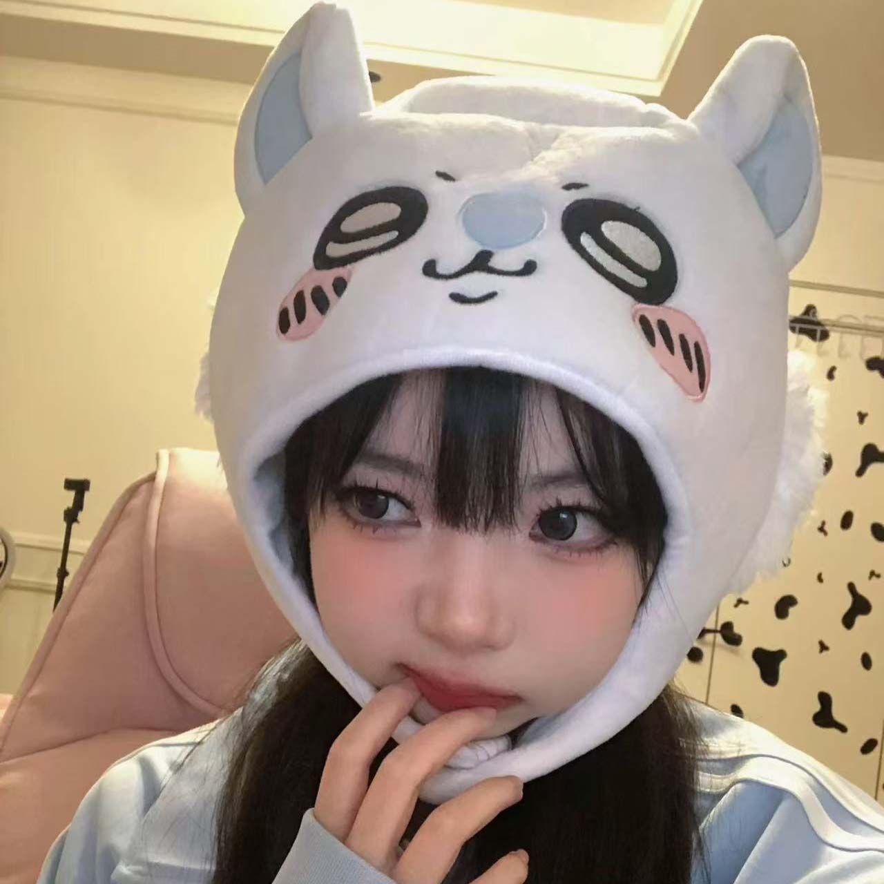 Anime Cosplay Girl Photo - Chapéu Chiikawa Hachiware Usagi, bonito, com