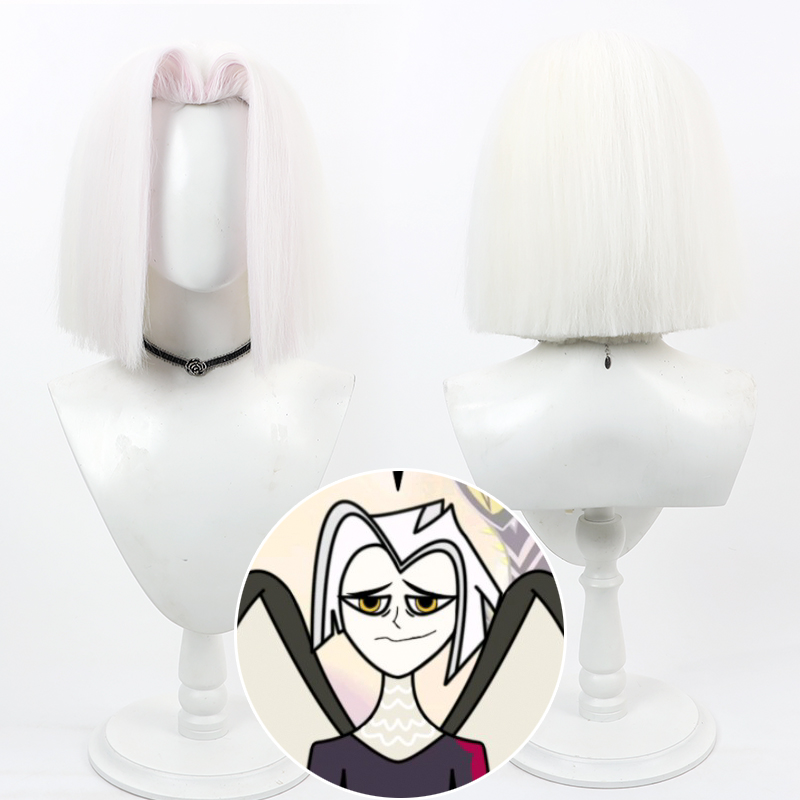 Cosplay Anime White Hair - Jogo hazbin lute cosplay anime hotel