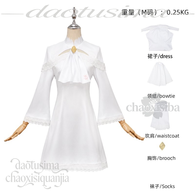 Fato de cosplay Kawaii Loli Ru - Cosplay Anime White Hair avaliação e preço