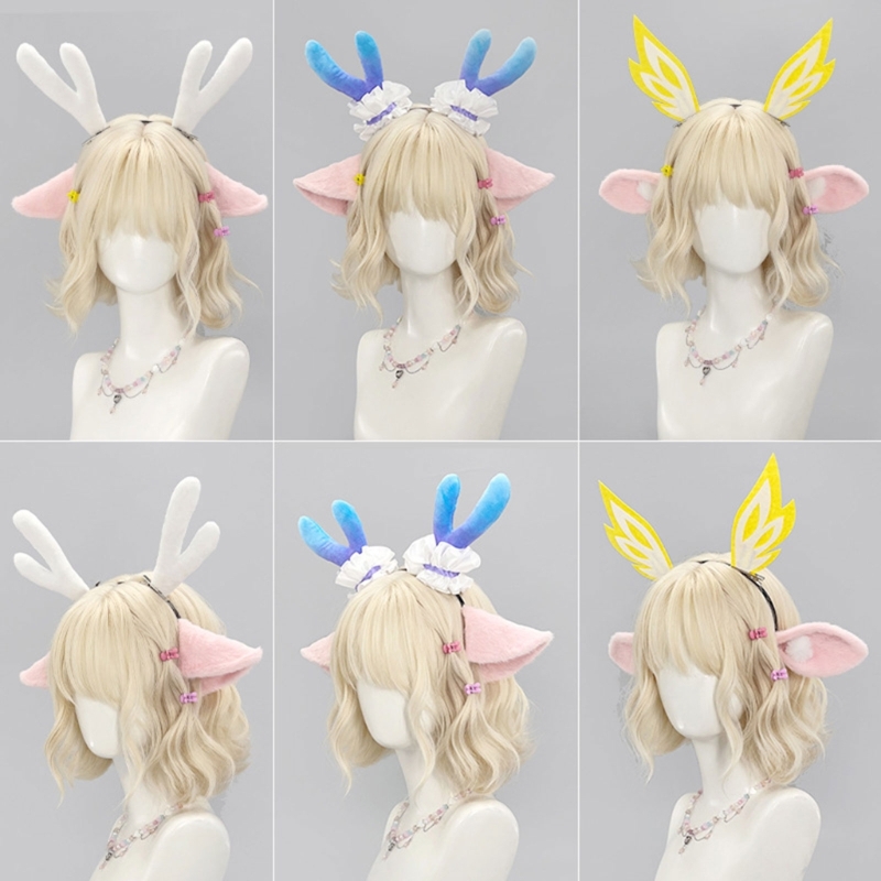 orelha cervo pelúcia, faixa ca - Anime Cosplay Girl Photo avaliação e preço