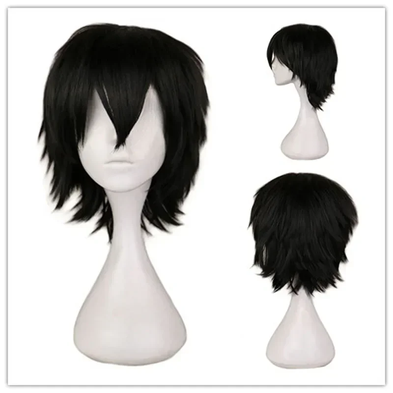 QQXCAIW Peruca masculina, pret - Cosplay Anime White Hair avaliação e preço