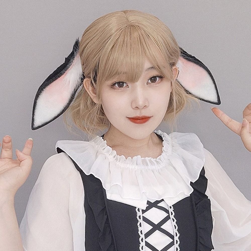 Tiara de Orelhas de Coelho Est - Anime Cosplay Girl Photo avaliação e preço
