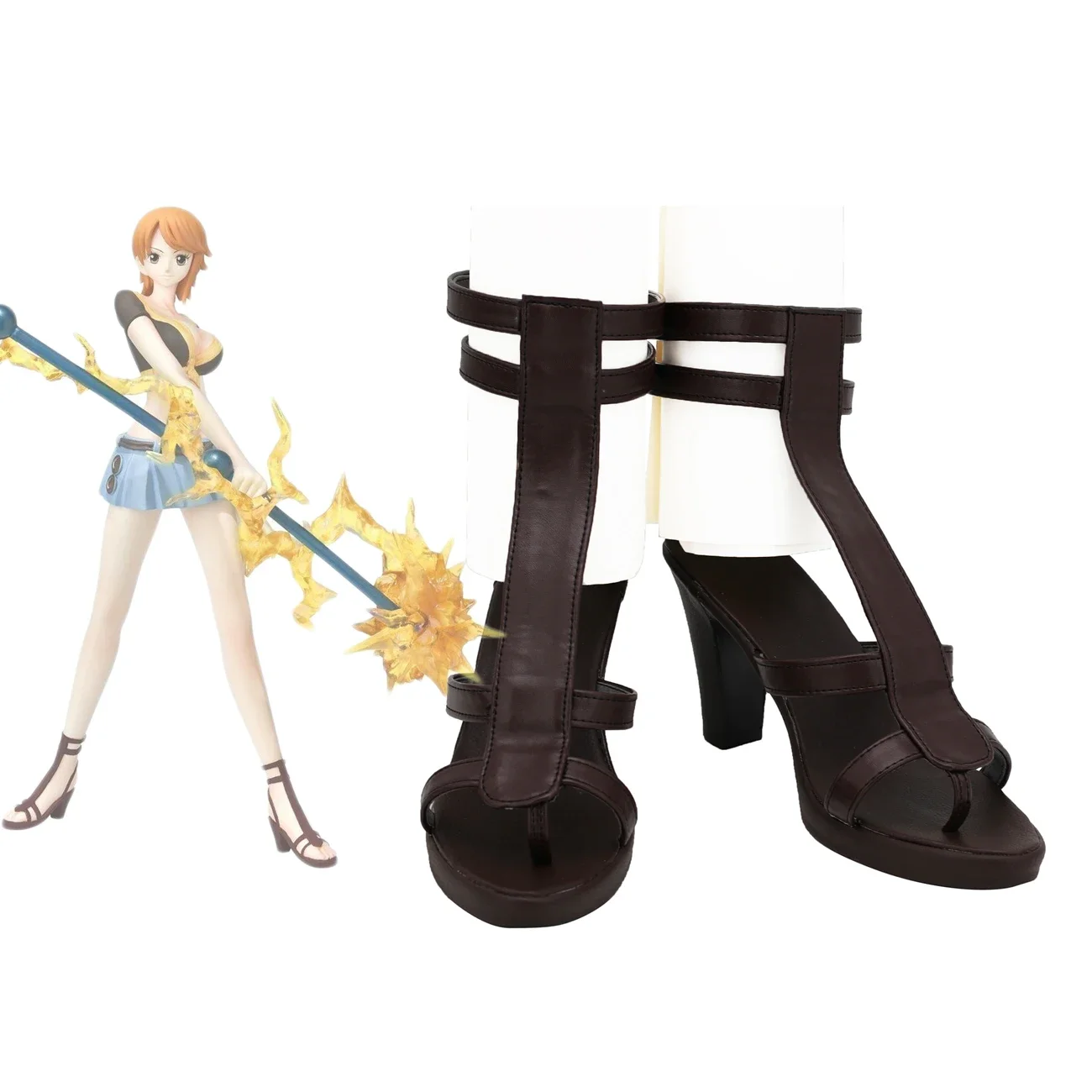 Sandálias de salto alto marron - Anime Cosplay Name avaliação e preço