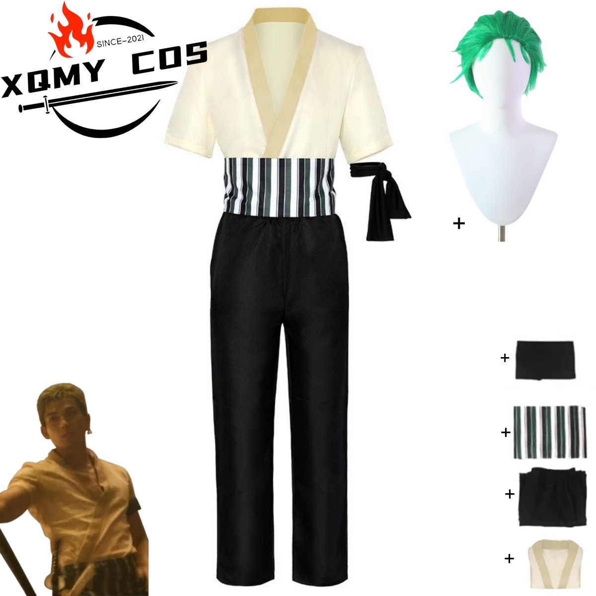 Xqnew anime filme roronoa zoro - Anime Cosplay One Piece avaliação e preço